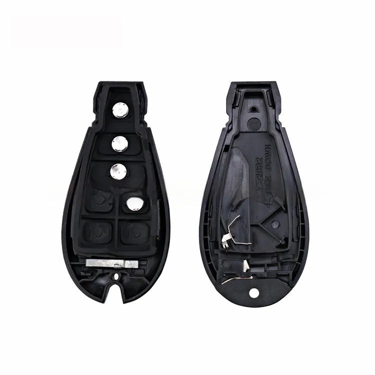 Dodge Chrysler smart key replacement shell in ABS brass and nylon, size 85mm by 42mm by 15mm.