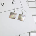 Geometric shell earrings in natural retro style with rectangular or square panther design option