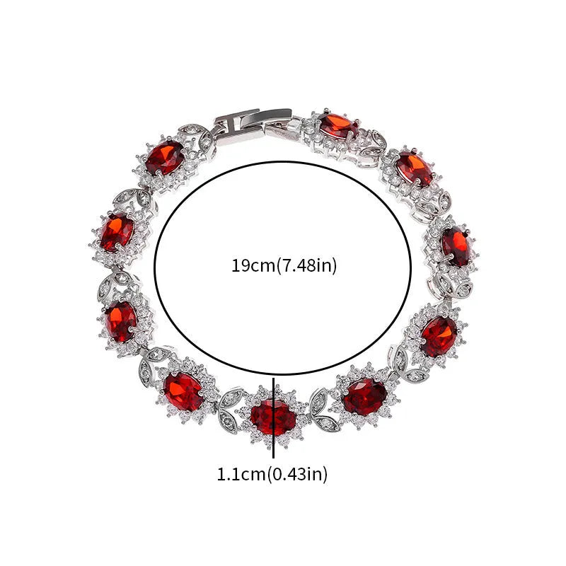 Personality Trend women's simple zircon bracelet with electroplated finish in multiple gemstone colours