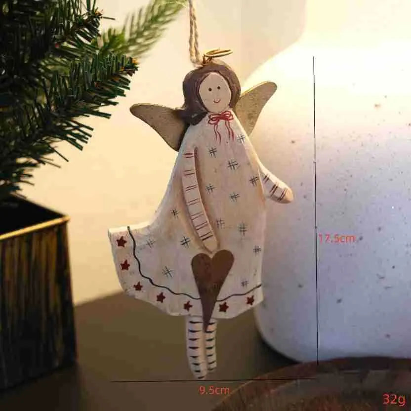 Wooden hand-painted door plate pendant with carving decoration in American country style