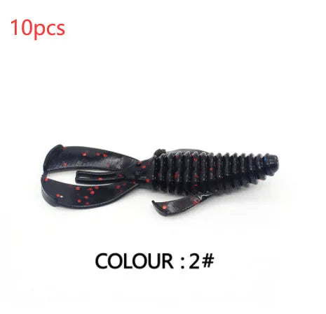 8cm soft bait fishing lure in PVC material with colour variations for freshwater predator angling