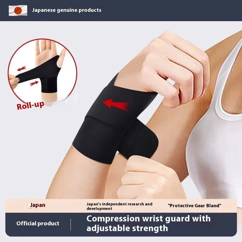 Adjustable athletic wristguards in black and skin colour for badminton, tennis, volleyball and fitness sports