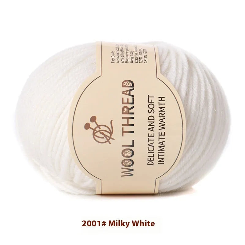Roll of woolen knitting yarn thread for hand knitting with size 10 needles in various colour options