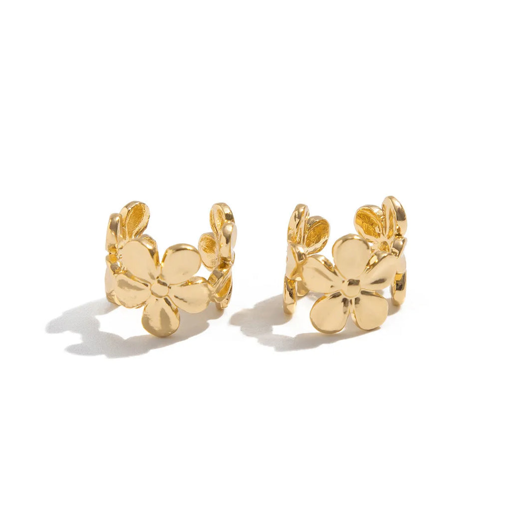 Gold electroplated starfish and scallop shell drop earrings for women