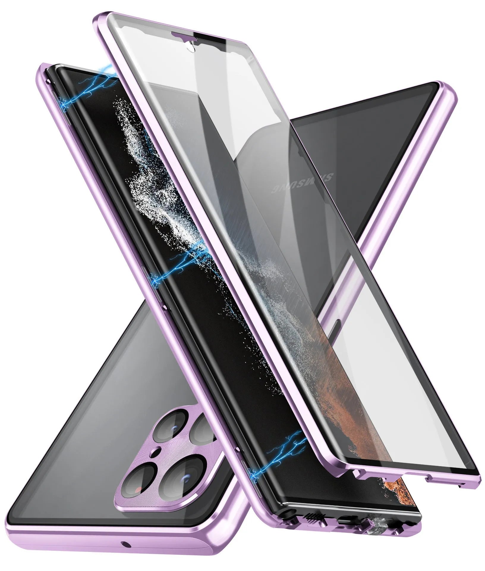 Metal magnetic phone case with mirror for Samsung Galaxy S24 Ultra in multiple colours