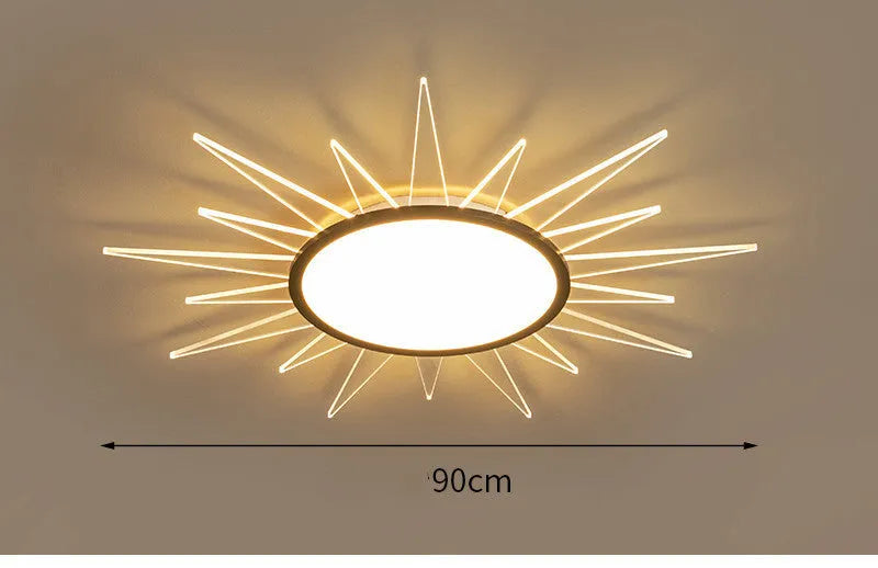 Modern round aluminium LED ceiling lamp with remote control dimming in four diameter sizes