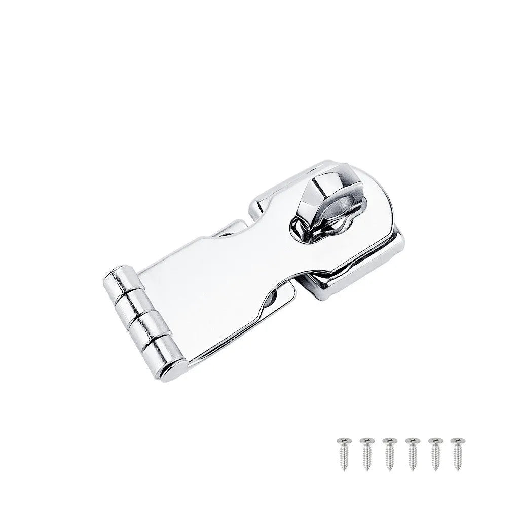 Silver 304 stainless steel lock latch with bolt for doors and cabinets.