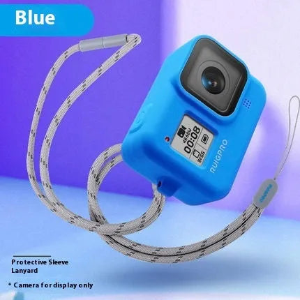 GoPro Hero8 Black silicone protective sleeve and anti-lost carrying strap accessory set in multiple colour options