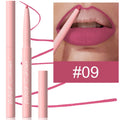 A single velvet matte lip liner pencil with 12 colour shade options shown, for precise lip definition.