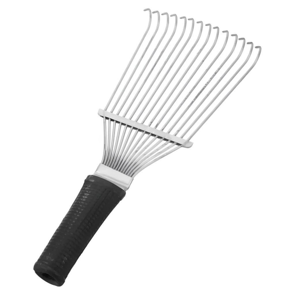Stainless steel dematting brush rake comb for pet and livestock grooming with curved design