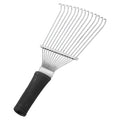 Stainless steel dematting brush rake comb for pet and livestock grooming with curved design