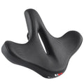 Black mountain bike seat cushion with shock-absorbing foam padding for ordinary bicycles