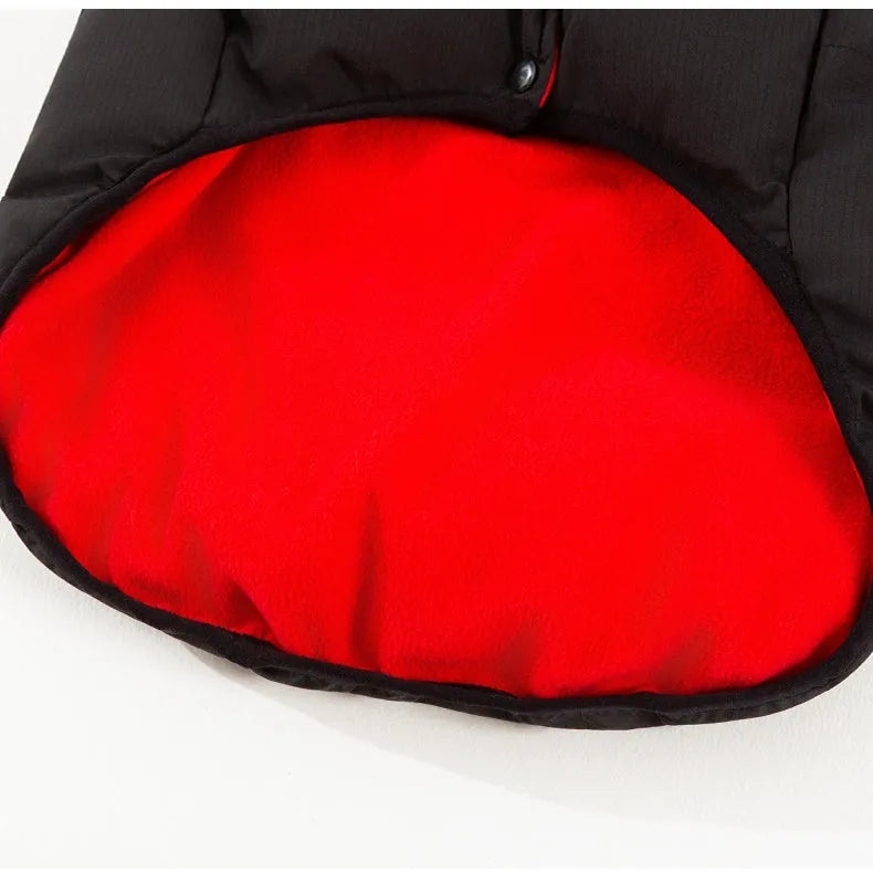 Winter cotton-padded vest dog coat for large Golden Retriever with zipper pocket, black colour