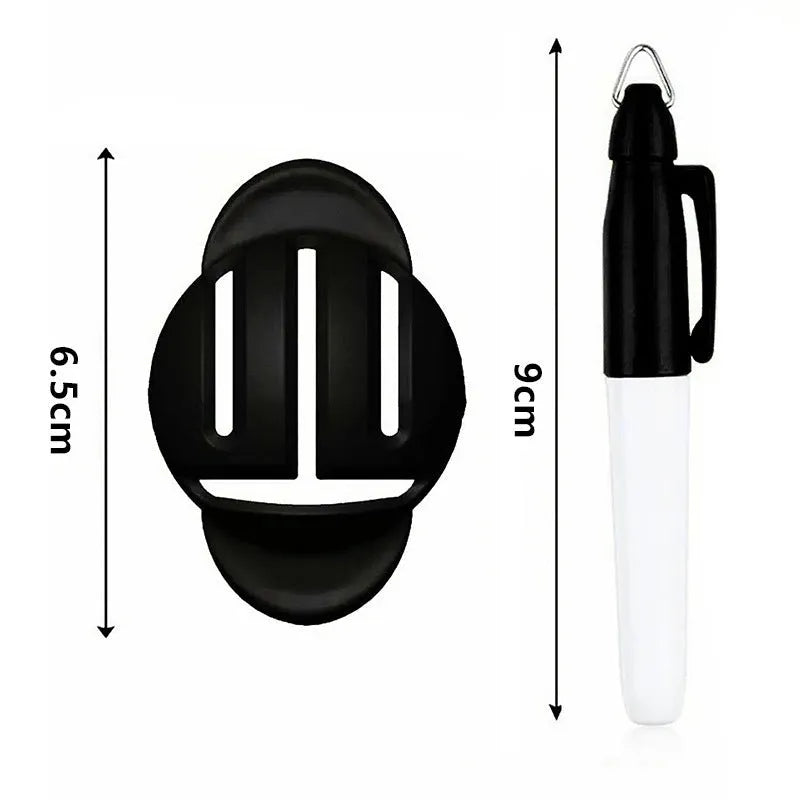 Plastic golf scriber alignment tool set with multiple tips and drawing pens for putting practice