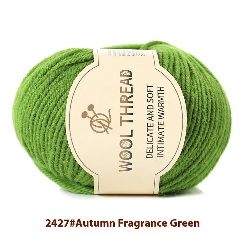Roll of woolen knitting yarn thread for hand knitting with size 10 needles in various colour options