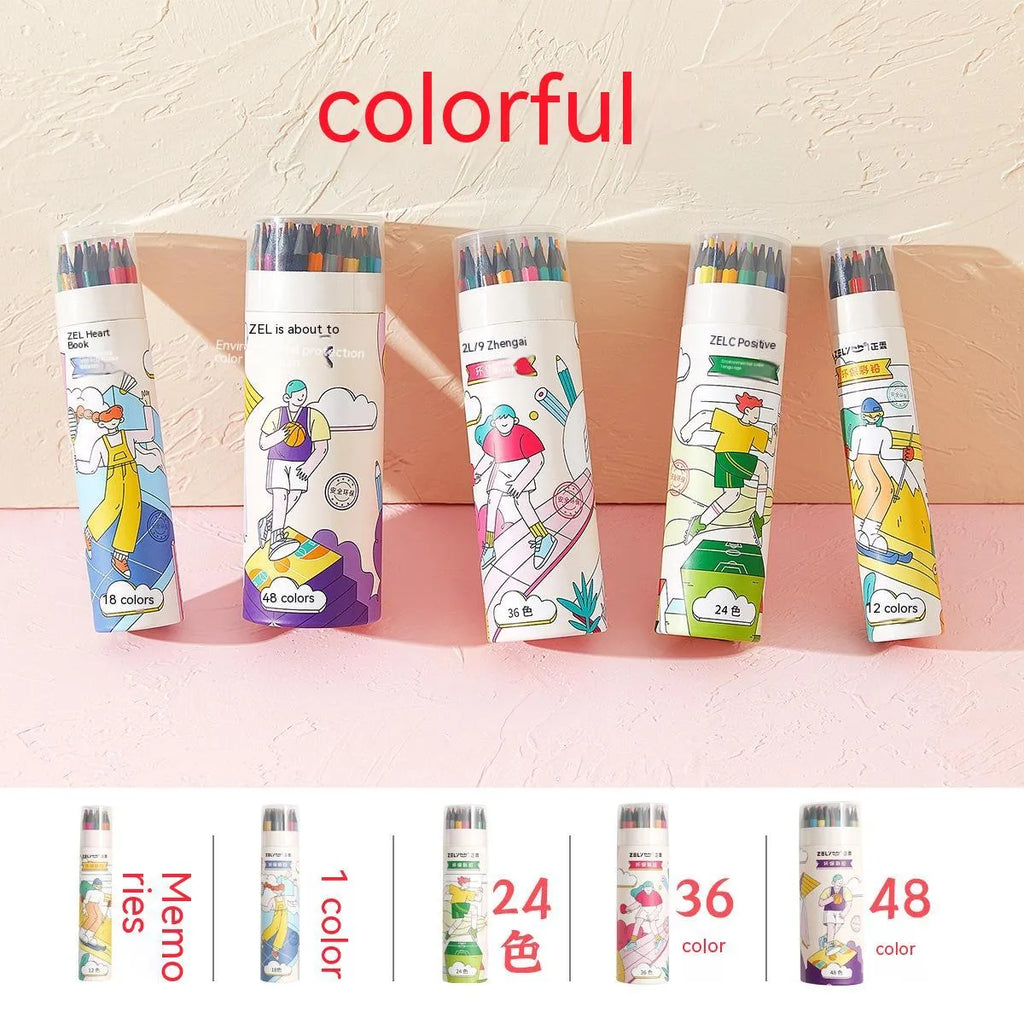 Zhenglin Sports Series colour pencils in 24 and 36 colour sets with paper barrels