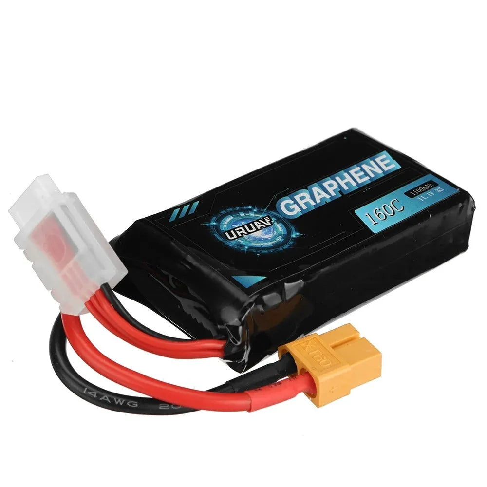 7.4V 1200mAh lithium polymer RC battery for model cars and ships.