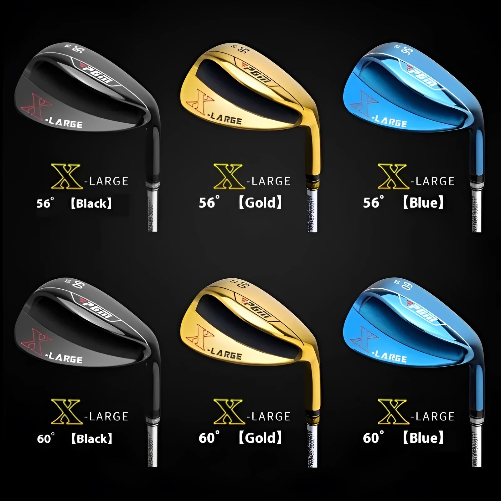 PGM Golf sand rod men's wedge with wide sole, black finish, 56-degree loft