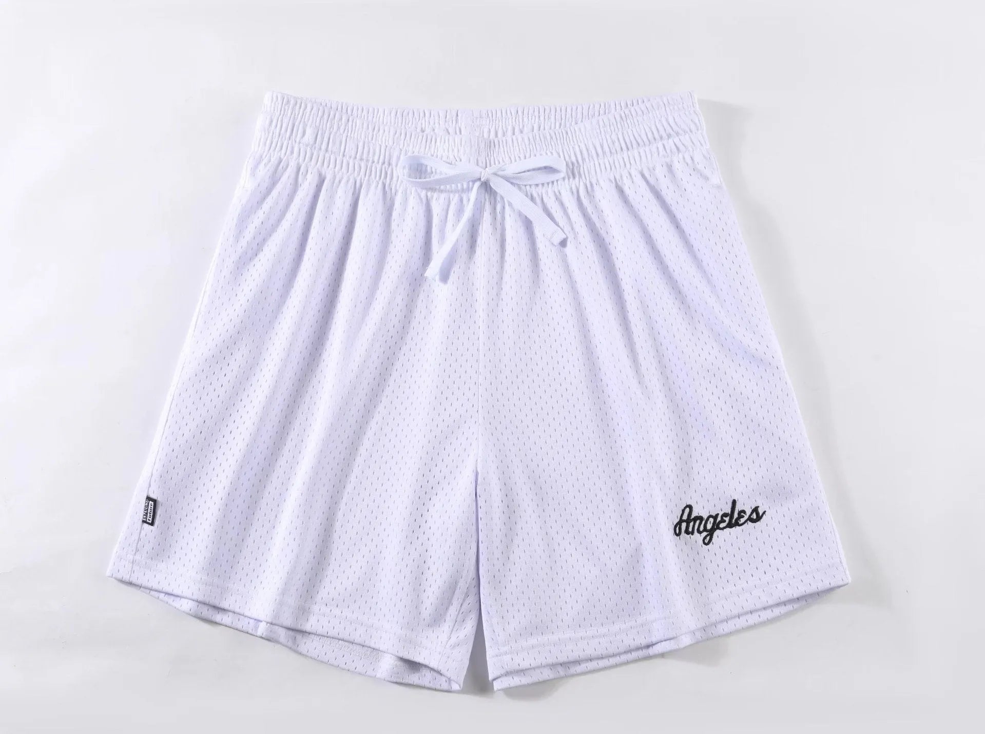 Men's personalised double-layer mesh shorts in polyester available in eight colours including sports purple with Asian sizing