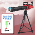 Super big double-tube bubble gun machine in pink with colourful lights for outdoor play