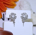 S925 sterling silver baroque flower earrings with adjustable ring holder in silver or gold colour