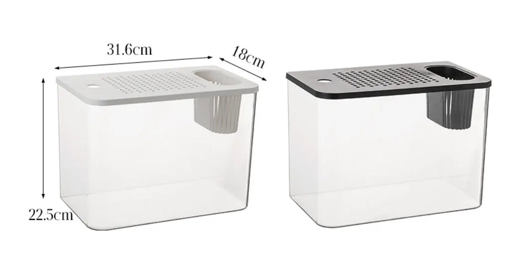 Plastic betta fish tank with cover in medium 32cm size for living room use