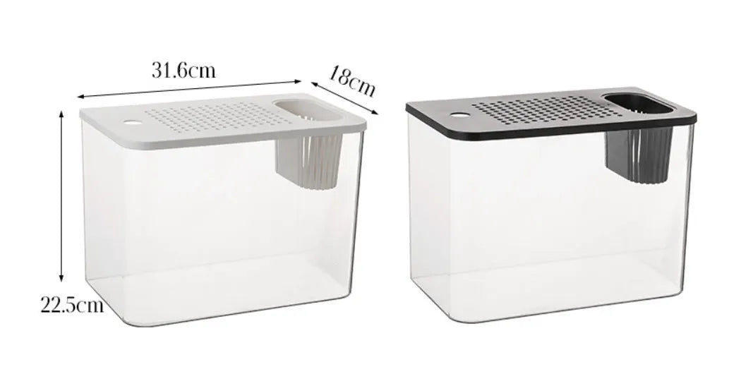 Plastic betta fish tank with cover in medium 32cm size for living room use