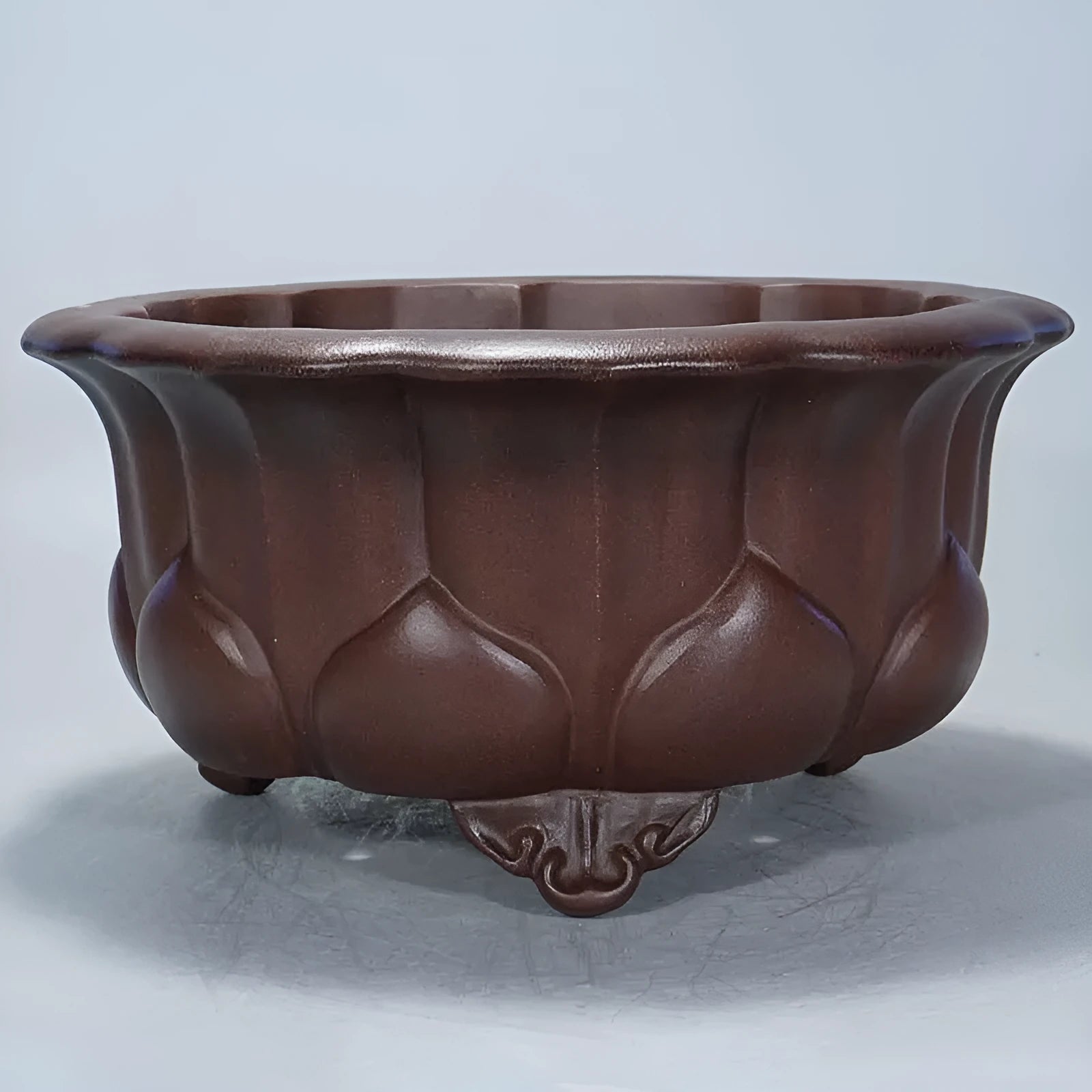 Purple sand succulent flower pot in antique Chinese style measuring 37x37x20cm
