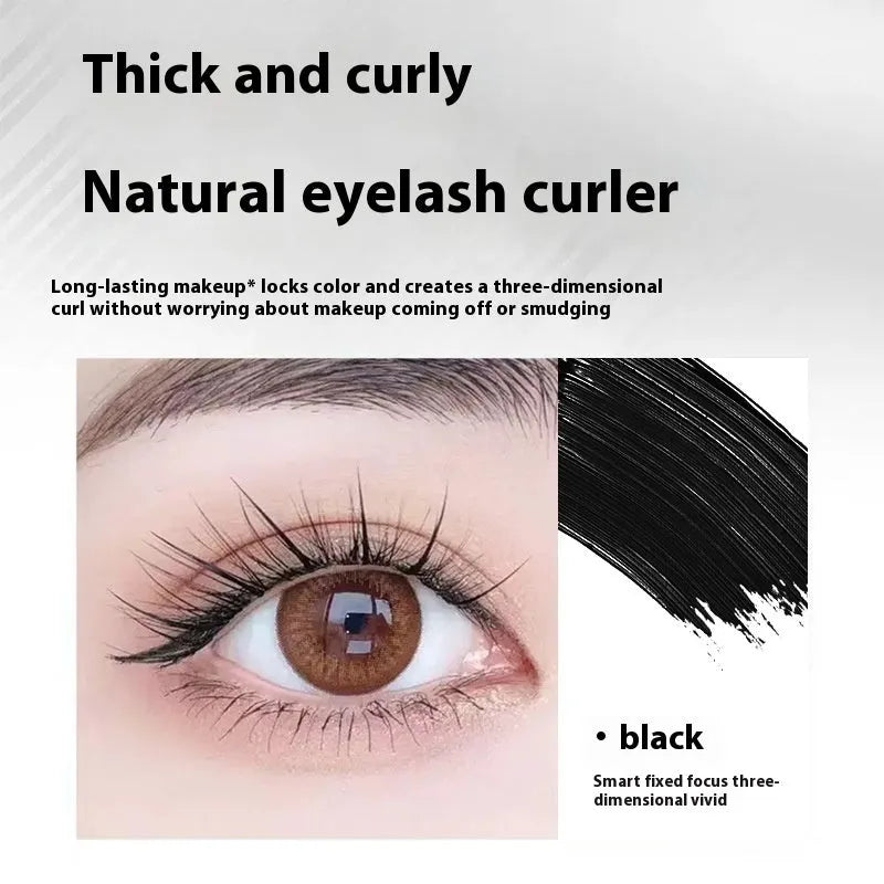 Waterproof mascara in steel tube with black and brown shades and optional eyelash curler
