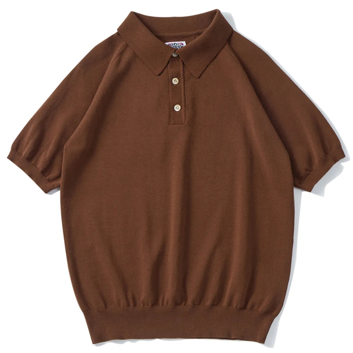 Retro knitted cotton short-sleeved T-shirt in slim fit on a hanger