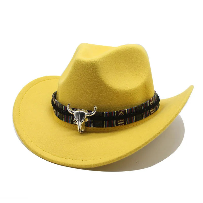 Polyester cowboy hat with bell crown in multiple colour options showing Western styling
