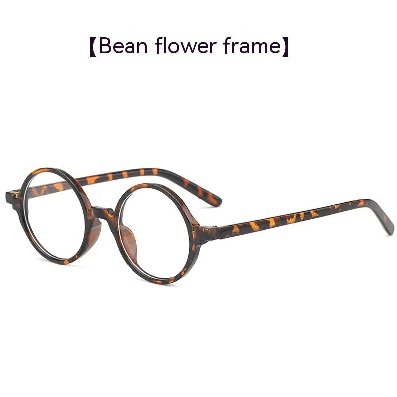 Artistic retro round flat mirror glasses in PC material available in four colour variations