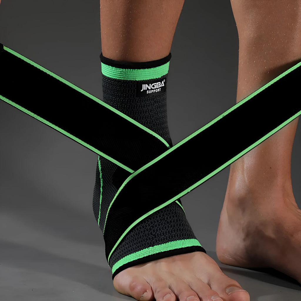 Sports ankle support for basketball running mountaineering in orange black green colours