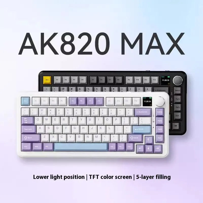 Three-mode wireless mechanical keyboard with hot-swappable switches in black, grey, and yellow colour options