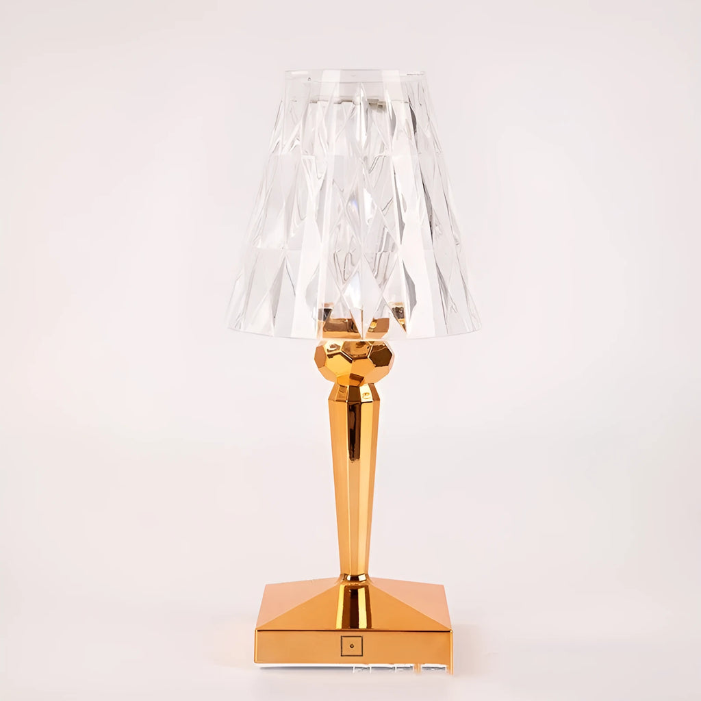Rose gold plated portable touch projection night light with rechargeable three-colour dimming