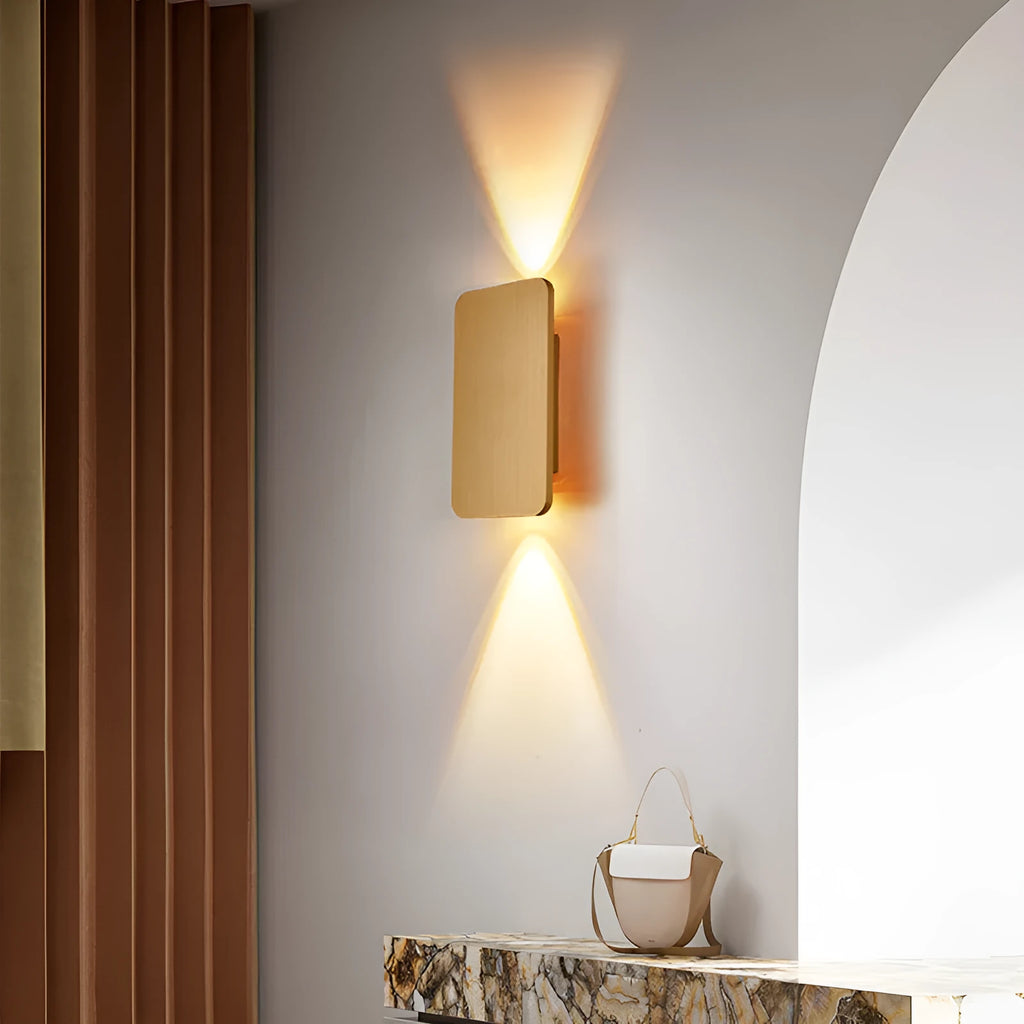 Minimalist Nordic style LED wall lamp in black finish mounted on wall showing adjustable light feature