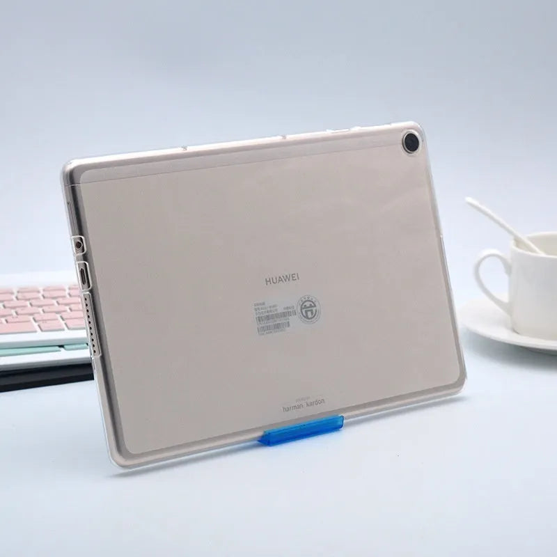 Clear transparent white ultra-thin silicone tablet protective case minimalist design