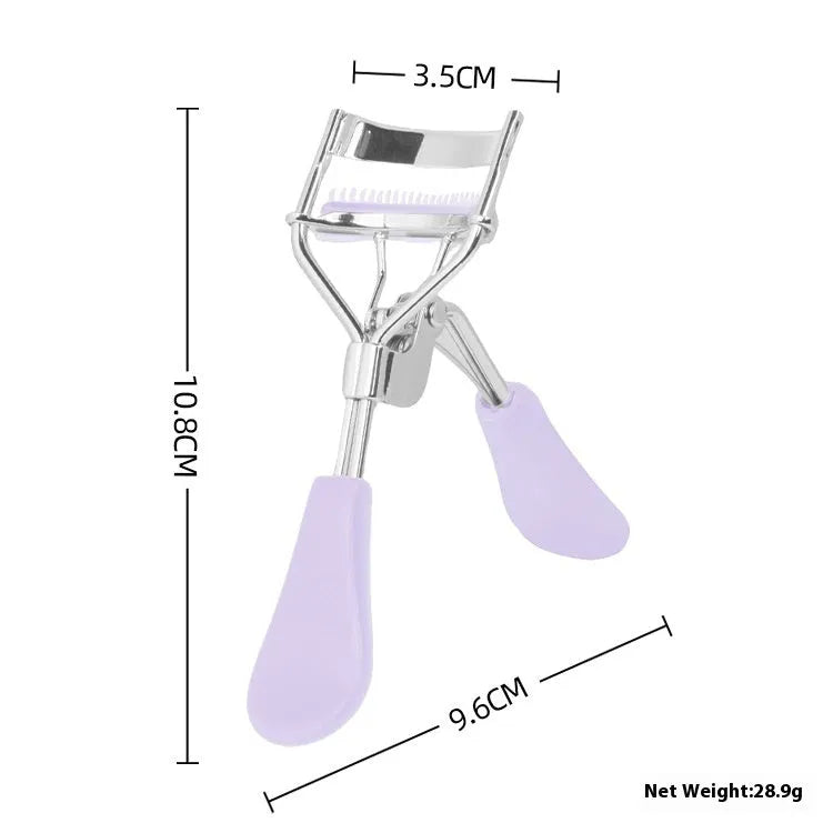 A4 with comb eyelash curler in black with ribbon comb detail, carbon steel and ABS construction