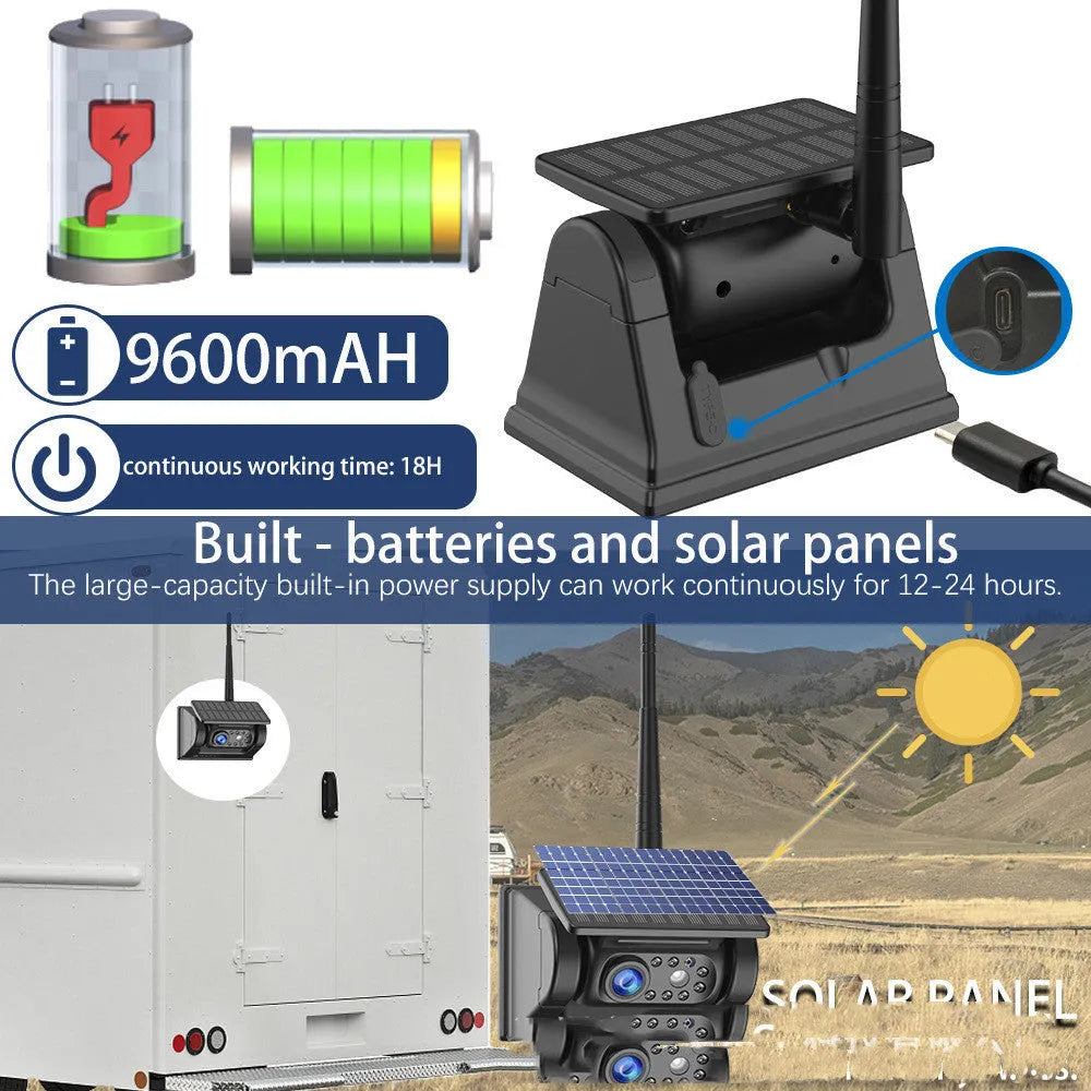 YL-Solar WF908 black wireless solar charging reversing camera with magnet mount on a vehicle.