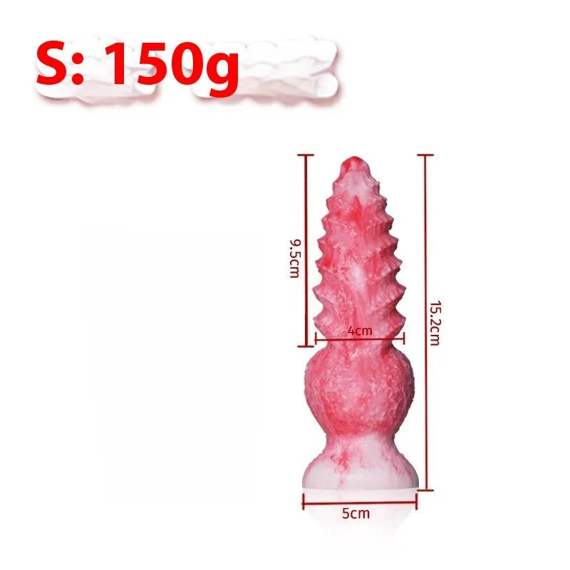 Pink shaped penis women's masturbation device made of platinum silicone