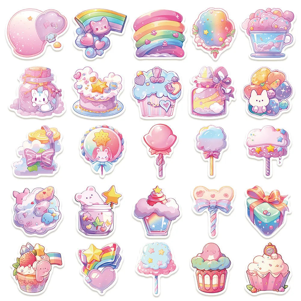 Fresh candy small objects waterproof decorative stickers measuring 4-7cm for journal and planner decoration