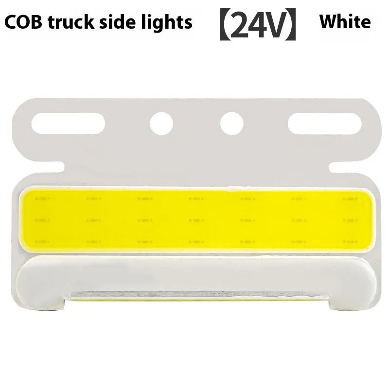 COB LED truck side marker light with aluminium housing in red, yellow, green, blue, or white.
