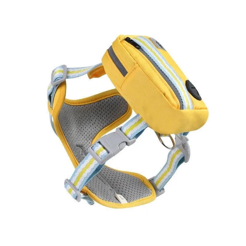 Colour options for an anti-strangulation pet safety harness with a free lead.