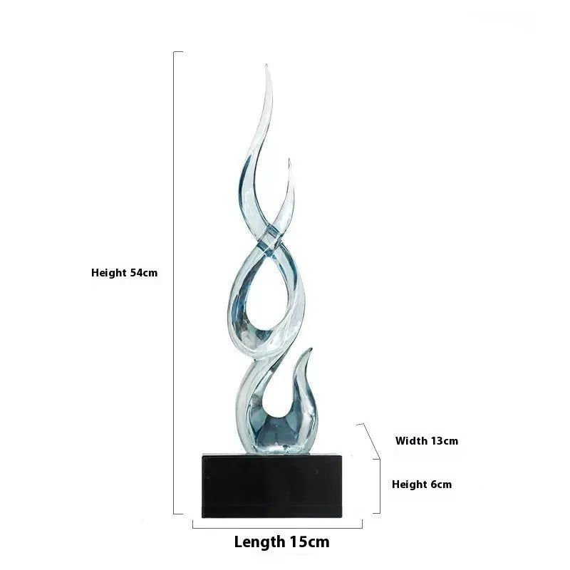 Resin high-rise festival ornament in modern minimalist style with metallic finish