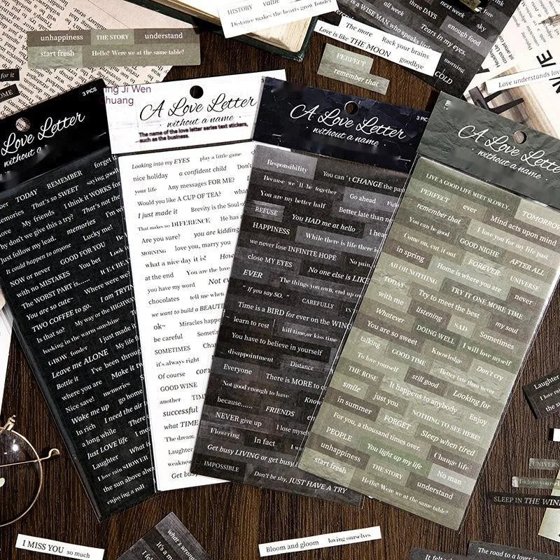 Ins style English quotation stickers on Japanese paper measuring 90mm by 175mm