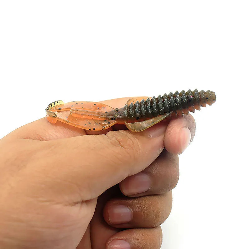 8cm soft bait fishing lure in PVC material with colour variations for freshwater predator angling