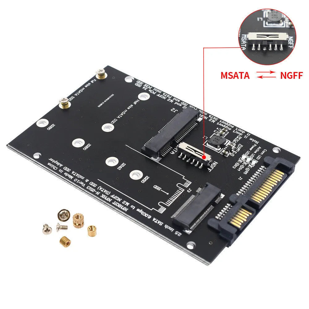 SATA3 to M.2 NGFF mSATA SSD conversion card adapter in black or blue colour