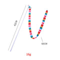 Colourful cat teaser wand toy with a long plush strip and bell on a polycarbonate handle.