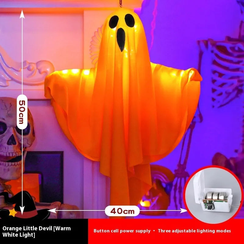 White ghost horror ambience light with cloth construction for Halloween decorations