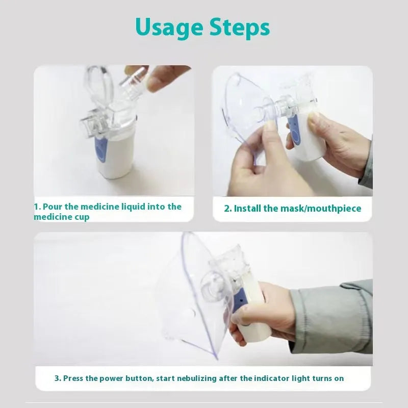 USB handheld household nebuliser spray machine with columnar shape and single fog outlet